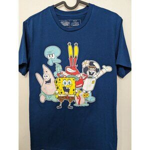 Unisex SpongeBob SquarePants The Gang T-Shirt Blue Size Small